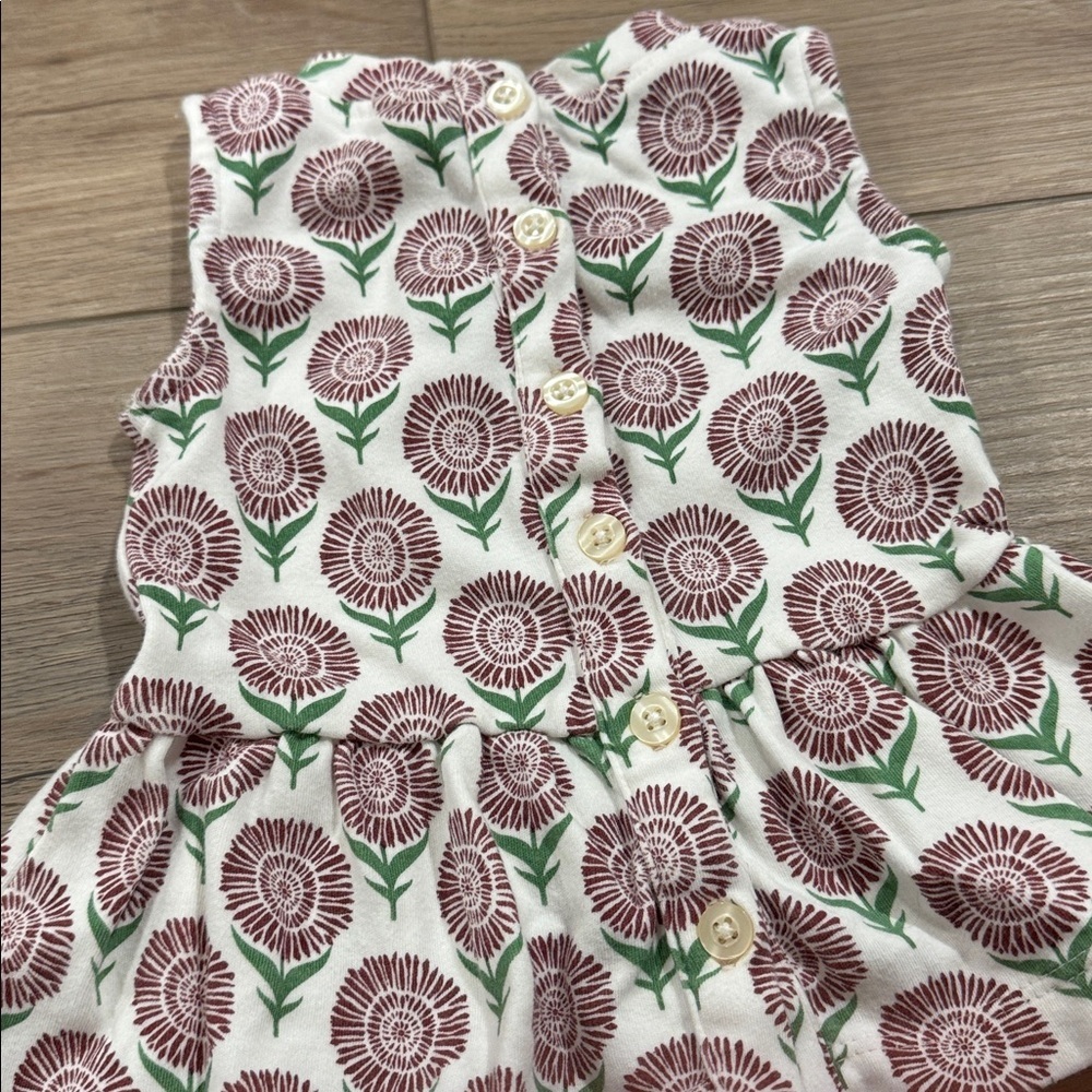 Kate Quinn sleeveless drop waist gathered top mountain berry daisy 6-12m - Picture 3 of 6